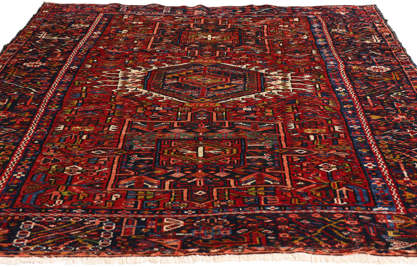 5 x 6 Red Vintage Persian Karaja Heriz Rug 79305