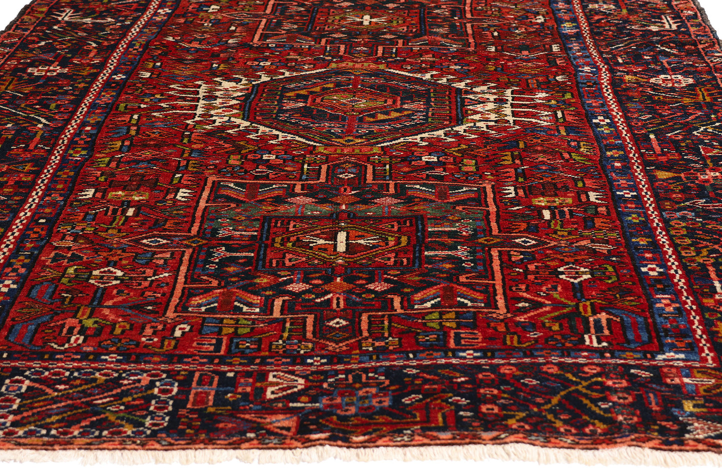5 x 6 Red Vintage Persian Karaja Heriz Rug 79305