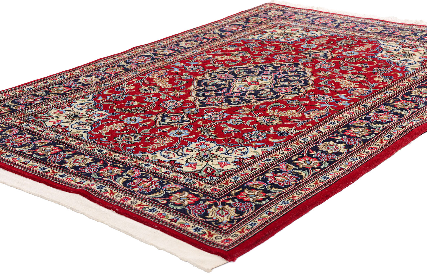 4 x 5 Red Vintage Persian Qum Rug 79315