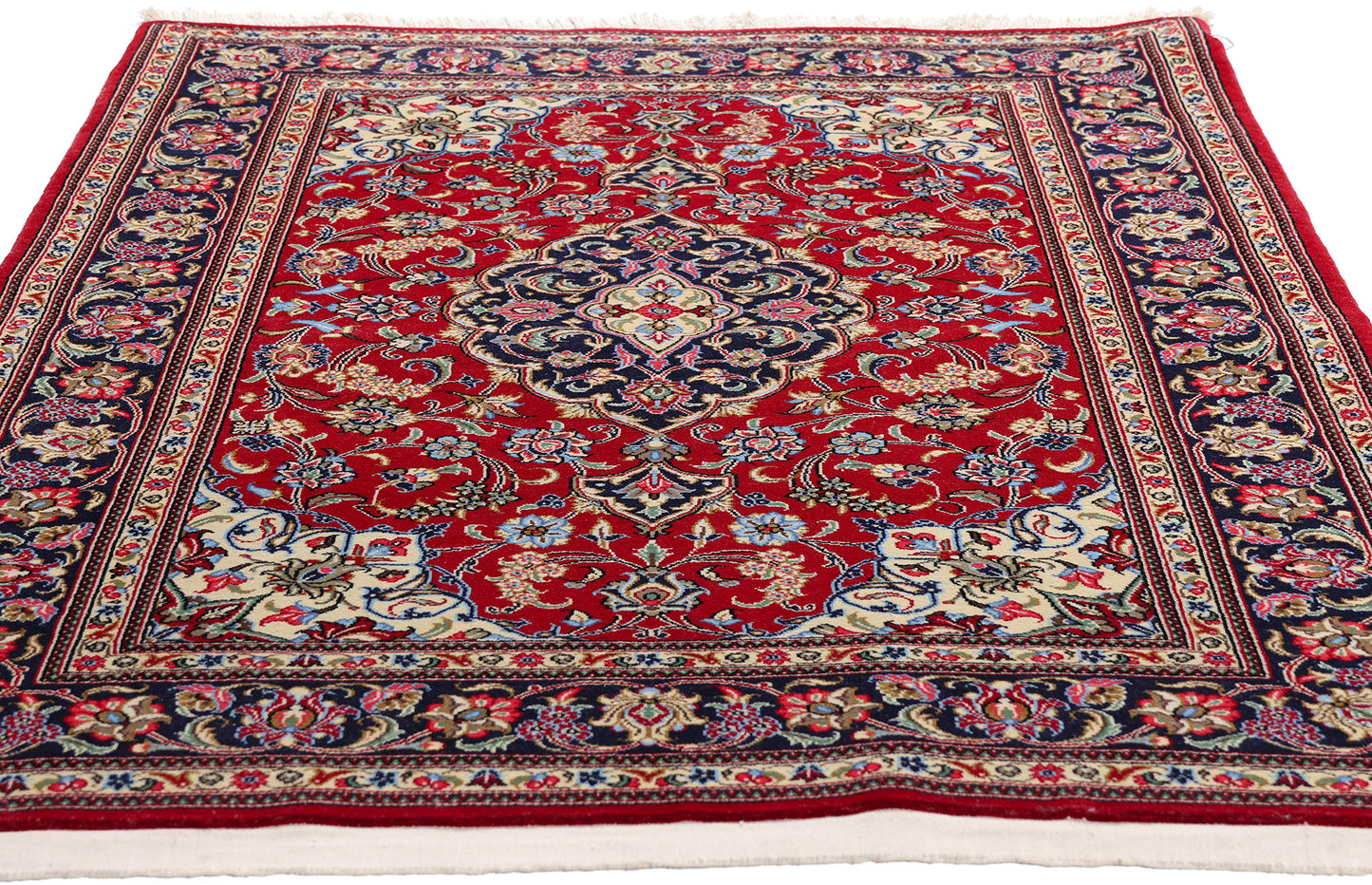 4 x 5 Red Vintage Persian Qum Rug 79315