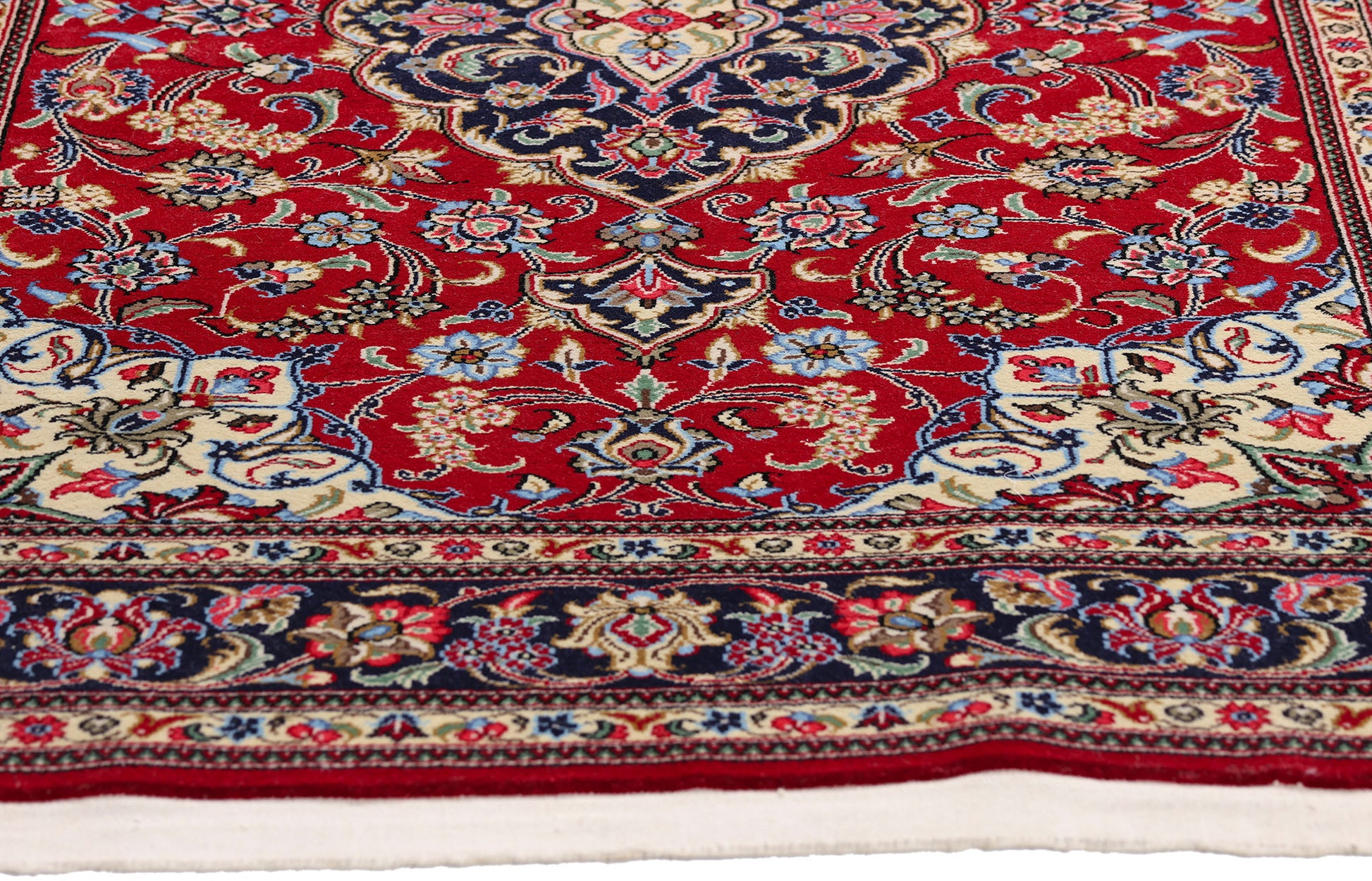 4 x 5 Red Vintage Persian Qum Rug 79315