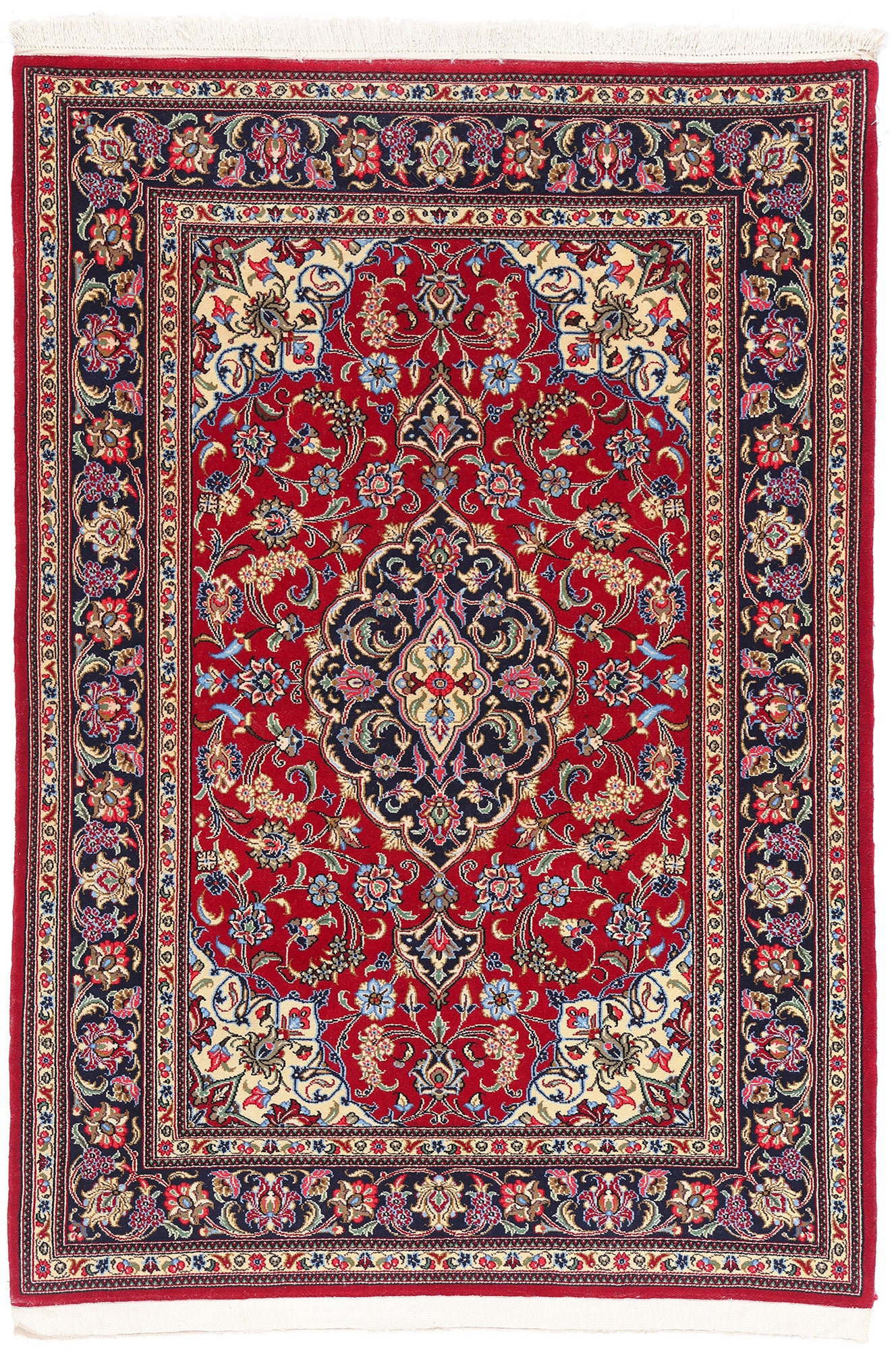 4 x 5 Red Vintage Persian Qum Rug 79315