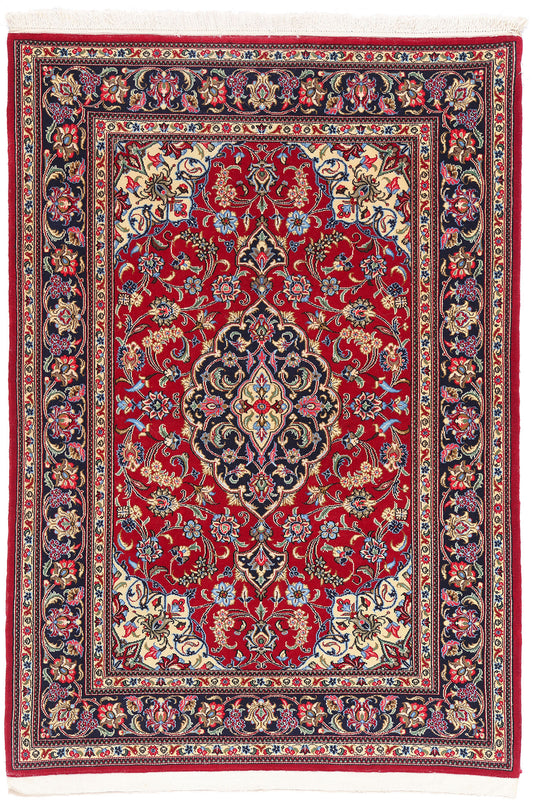 4 x 5 Red Vintage Persian Qum Rug 79315