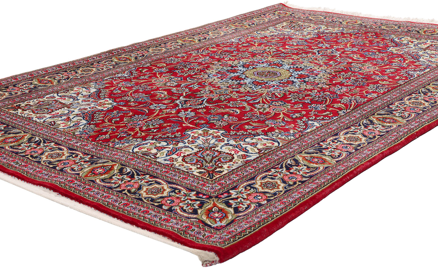 5 x 7 Red Vintage Persian Qum Rug 79313