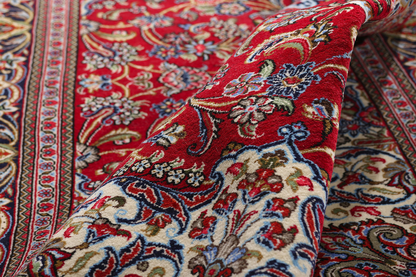 5 x 7 Red Vintage Persian Qum Rug 79313