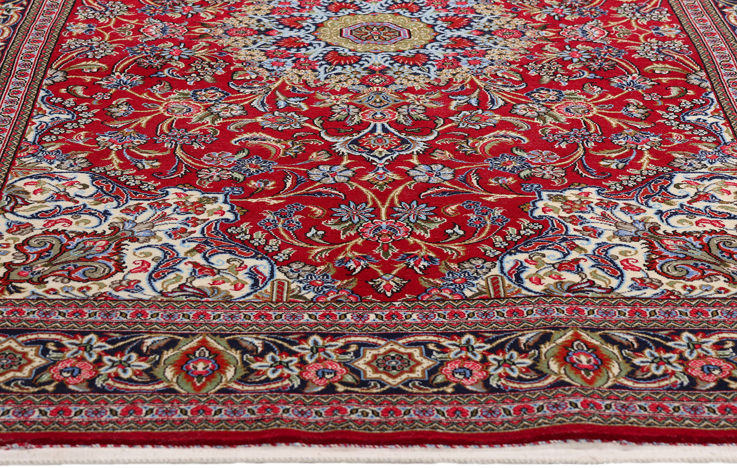 5 x 7 Red Vintage Persian Qum Rug 79313