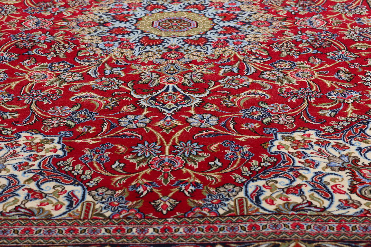 5 x 7 Red Vintage Persian Qum Rug 79313