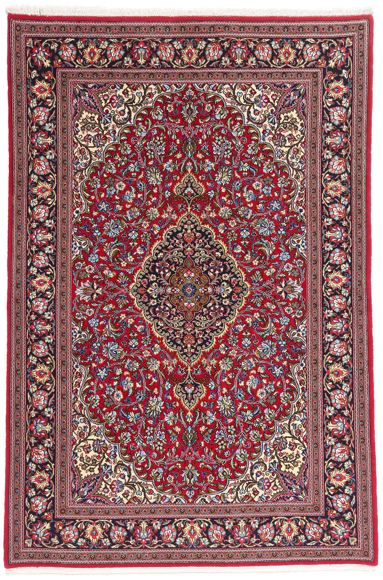 5 x 7 Red Vintage Persian Qum Rug 79314