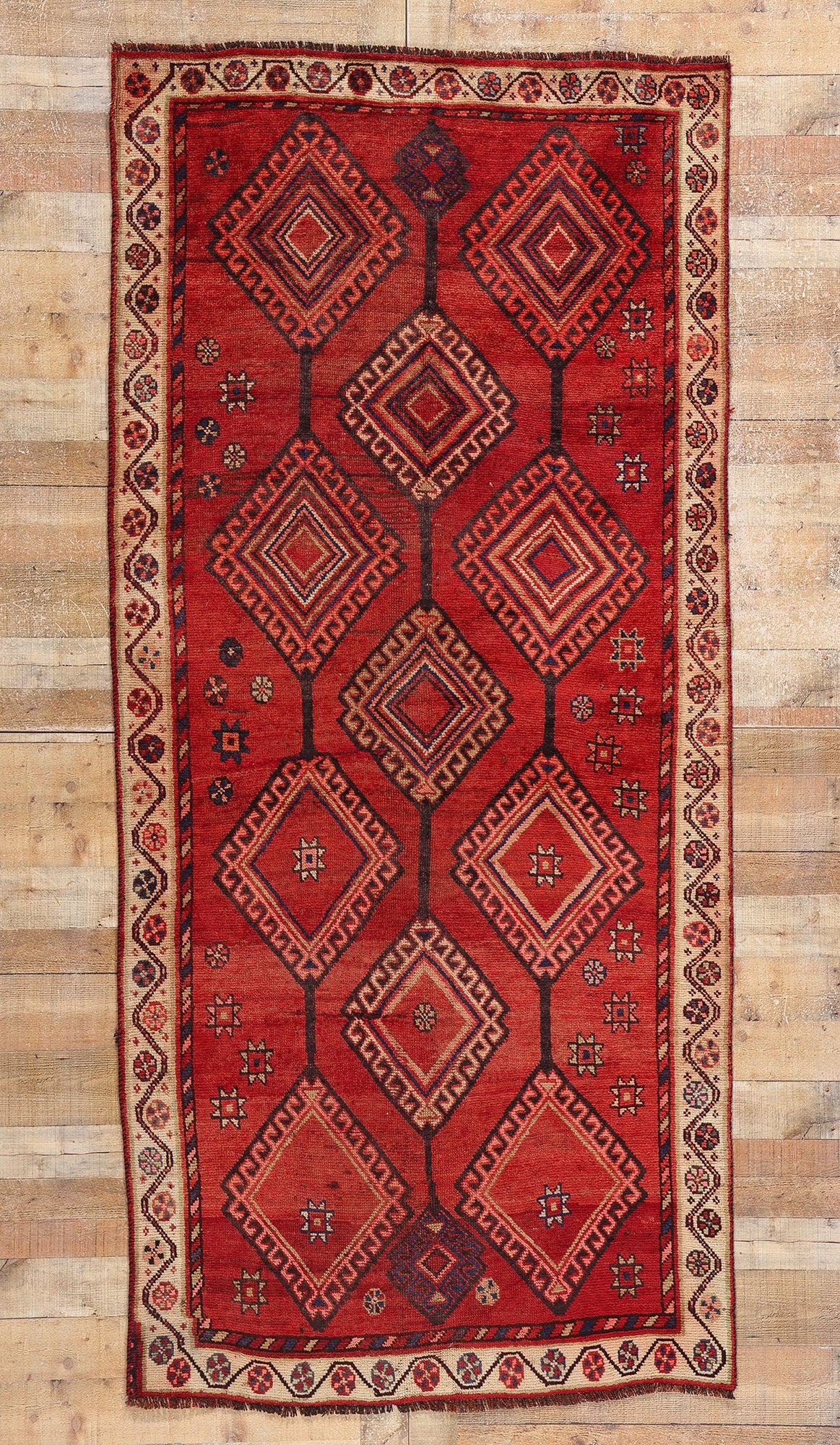 4 x 9 Vintage Red Persian Shiraz Rug 79079
