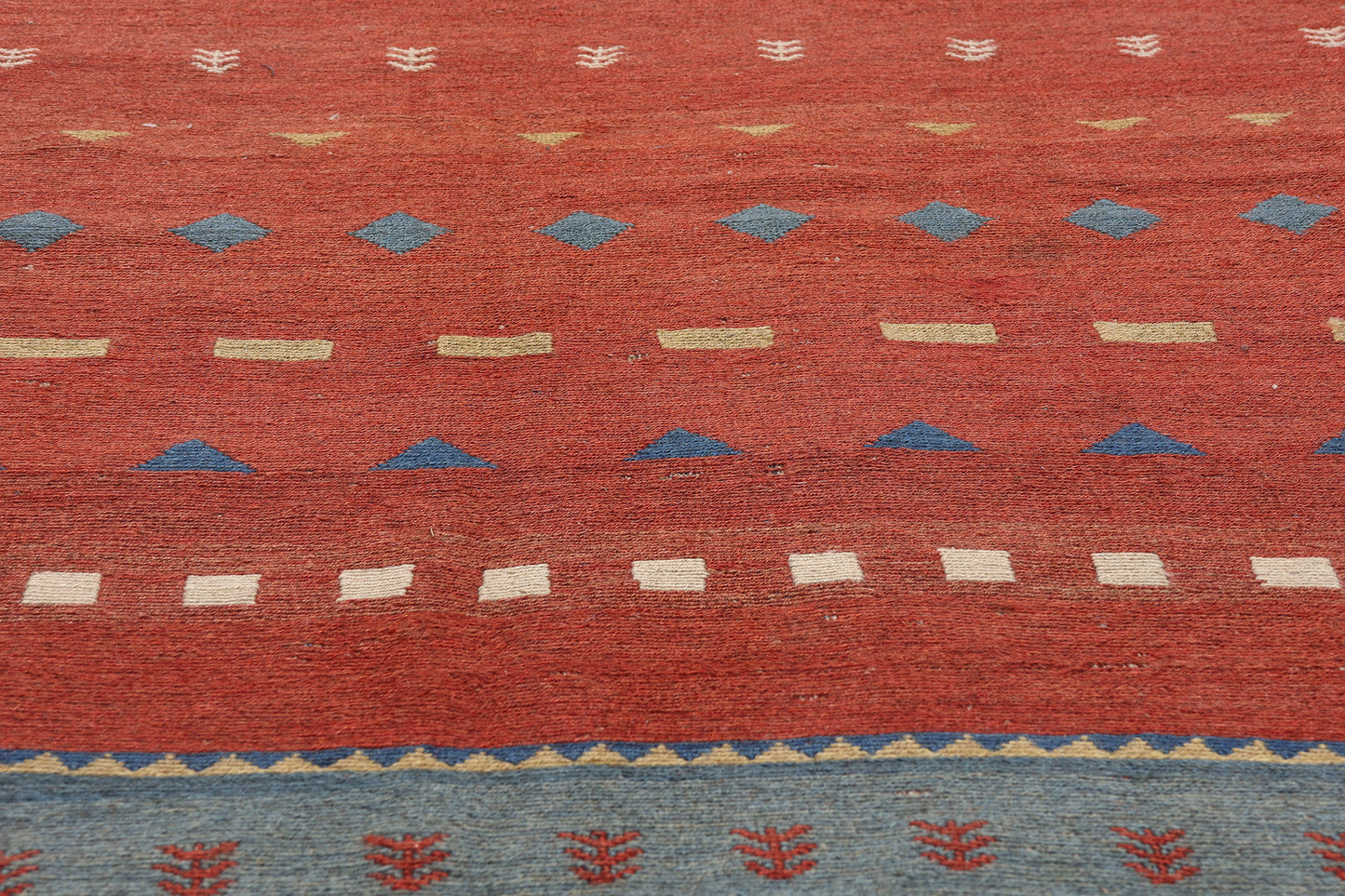 7 x 9 Red Vintage Persian Shiraz Kilim Rug 61425