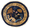 4 x 4 Vintage Chinese Round Peking Pictorial Rug 78979