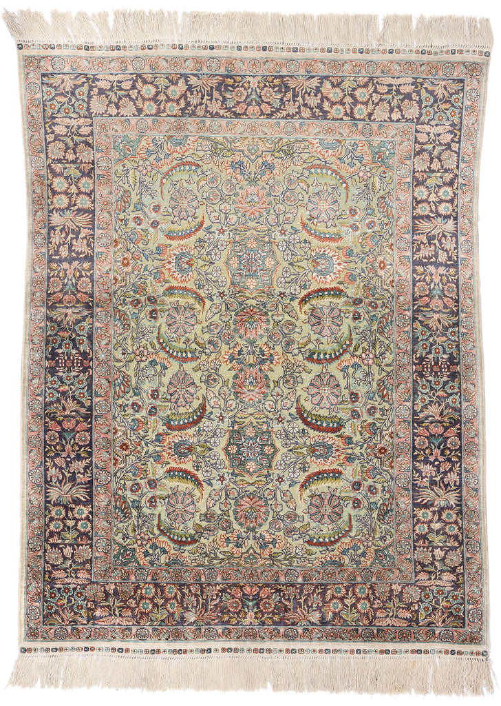 3 x 4 Vintage Turkish Silk Hereke Rug 79238