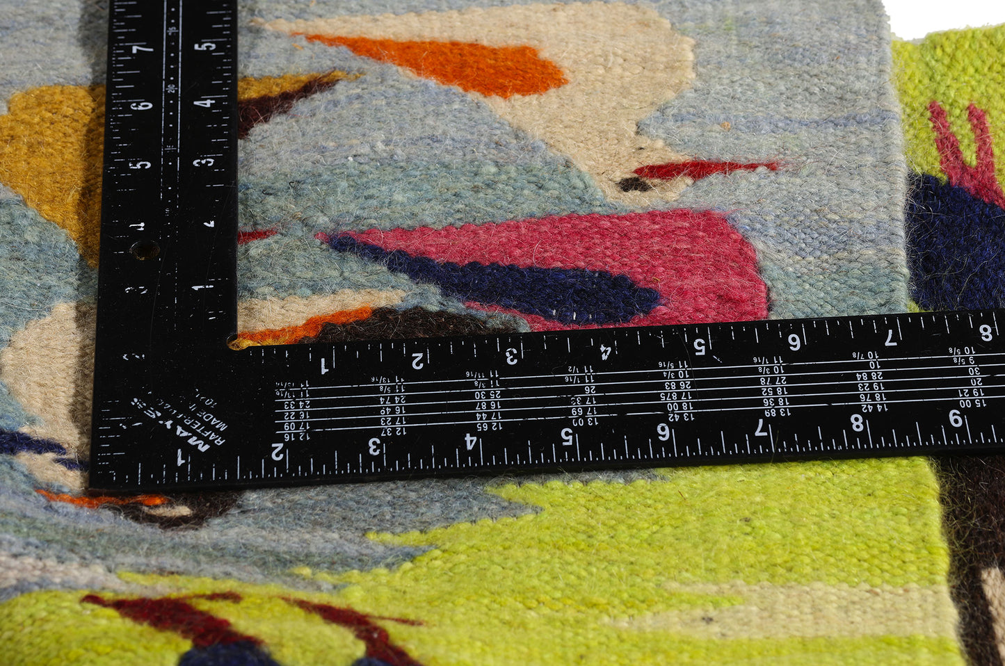 2 x 2 Chartreuse Vintage South American Peruvian Kilim Rug 79302