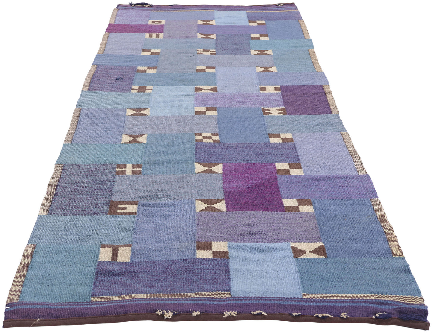 3 x 8 Vintage Scandinavian Swedish Rollakan Rug 79063