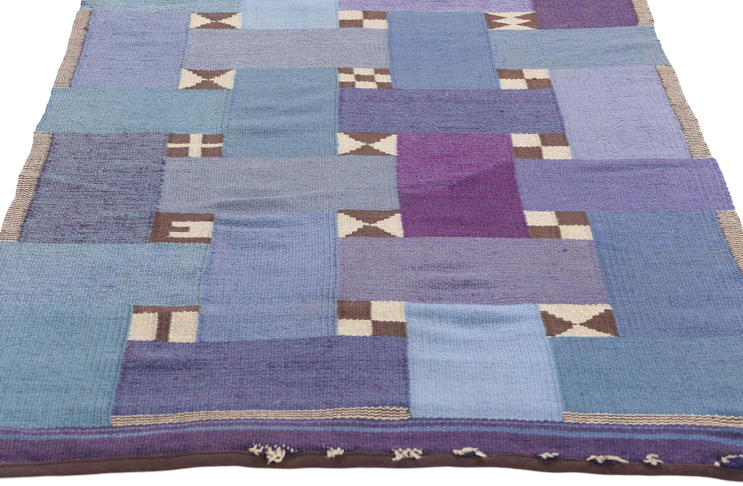 3 x 8 Vintage Scandinavian Swedish Rollakan Rug 79063