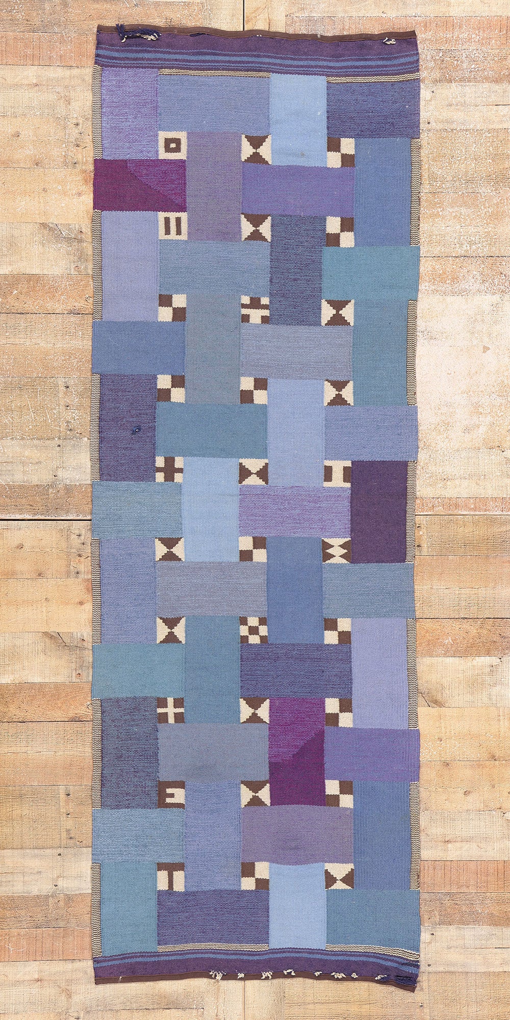 3 x 8 Vintage Scandinavian Swedish Rollakan Rug 79063