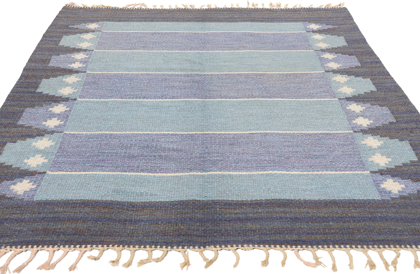 4 x 7 Vintage Swedish Scandinavian Rollakan Rug 79044