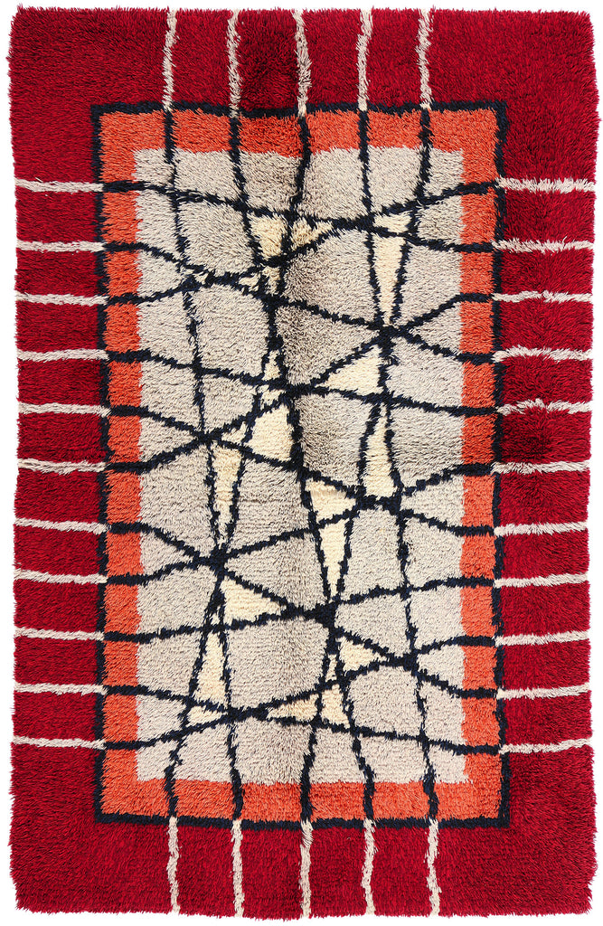 4 x 7 Ulla Kronlof Vintage Swedish Rya Rug 78278