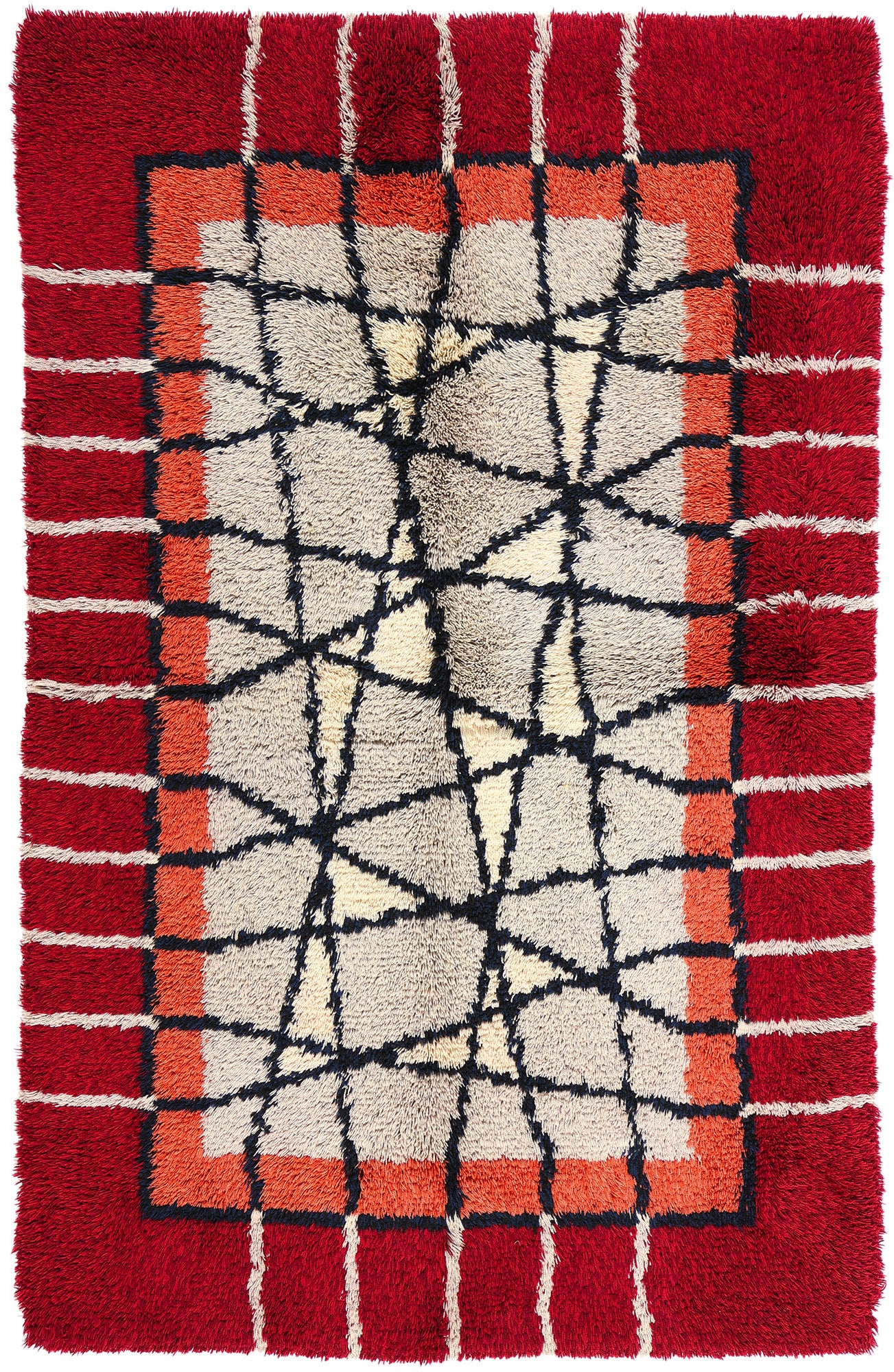 4 x 7 Ulla Kronlof Vintage Swedish Rya Rug 78278