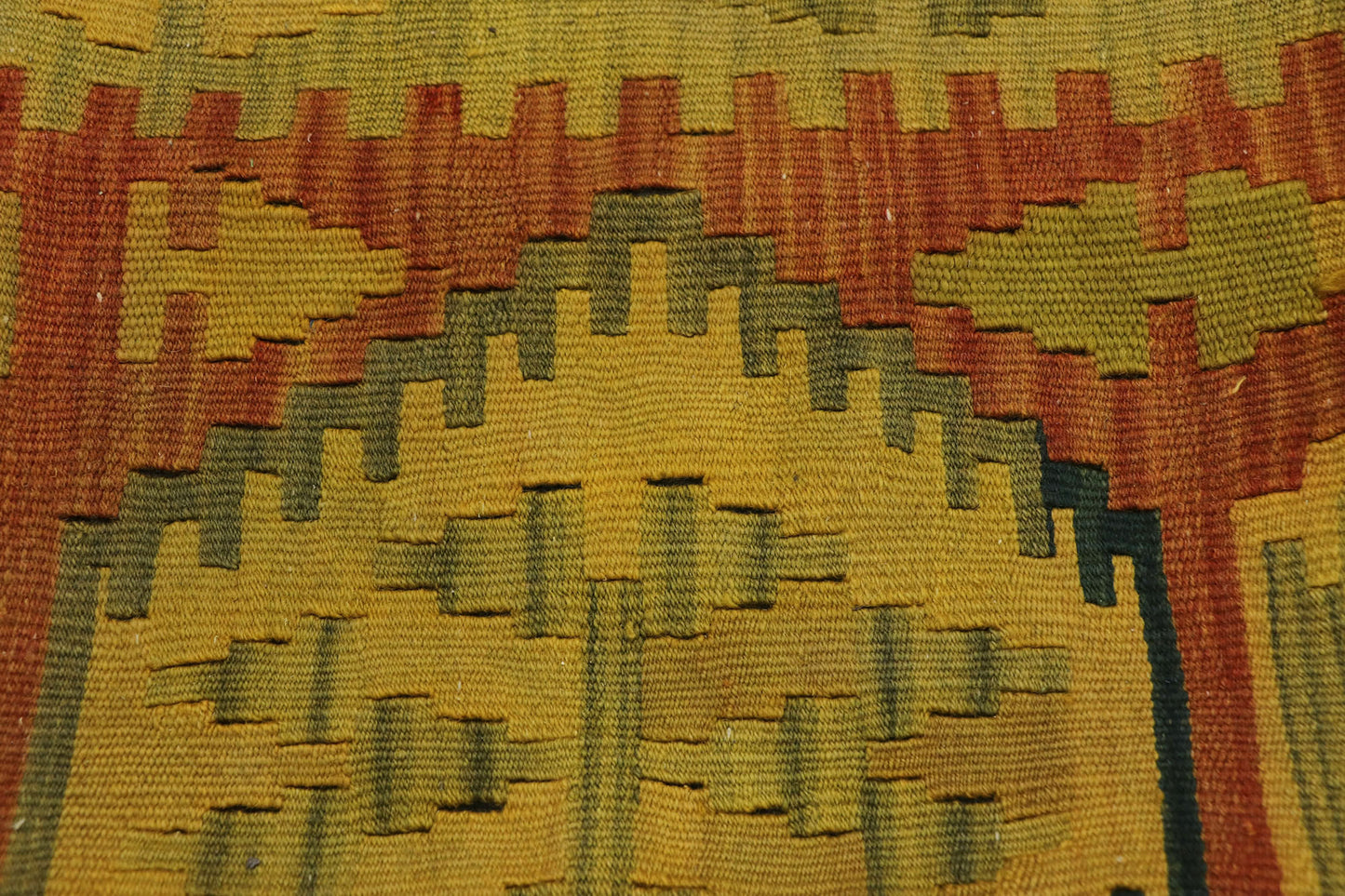 1 x 1 - Yellow Vintage Turkish Pillow Rug - 53633