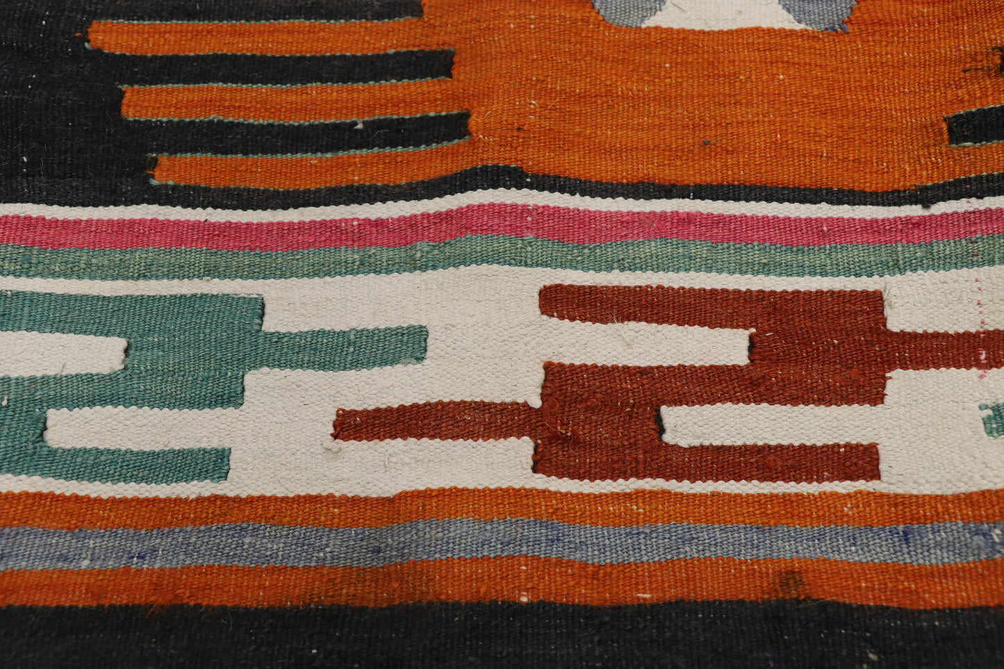 2 x 2 - Orange Vintage Turkish Pillow Rug - 53634