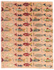 8 x 10 Vintage Turkish Sivas Fish Rug 79212