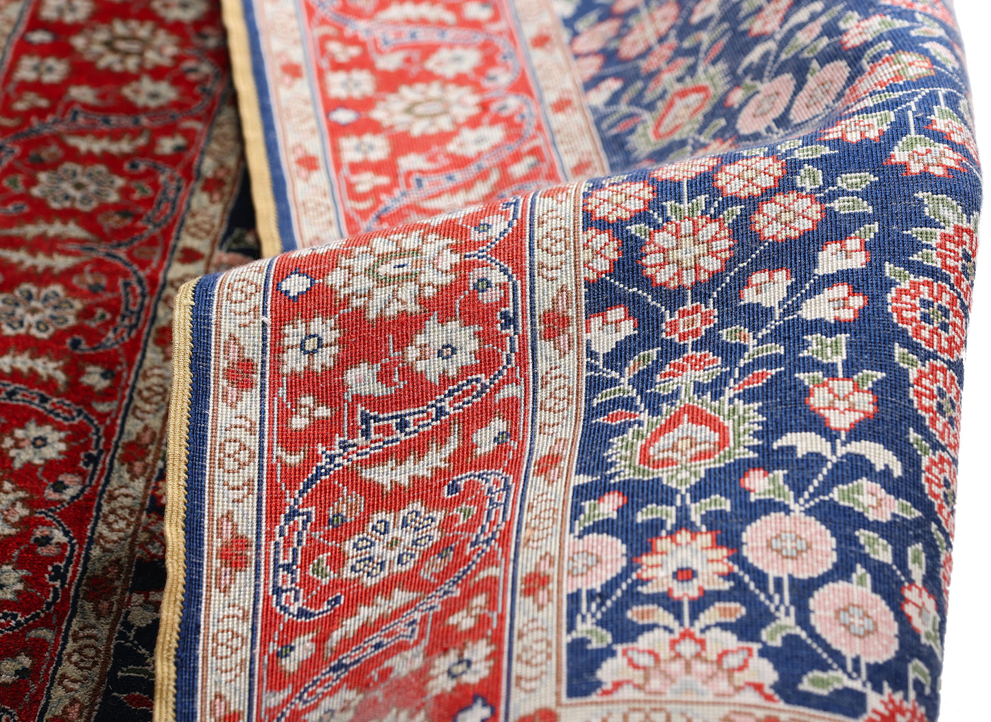 2 x 3 Navy Blue Vintage Turkish Silk Hereke Rug 79293