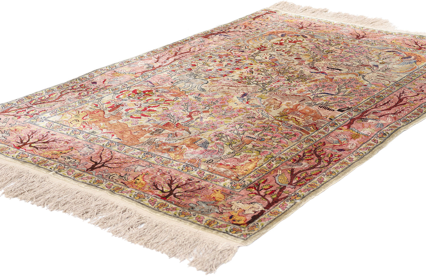 3 x 5 Vintage Turkish Silk Hereke Rug 79160