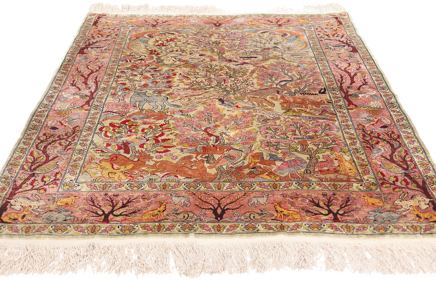 3 x 5 Vintage Turkish Silk Hereke Rug 79160