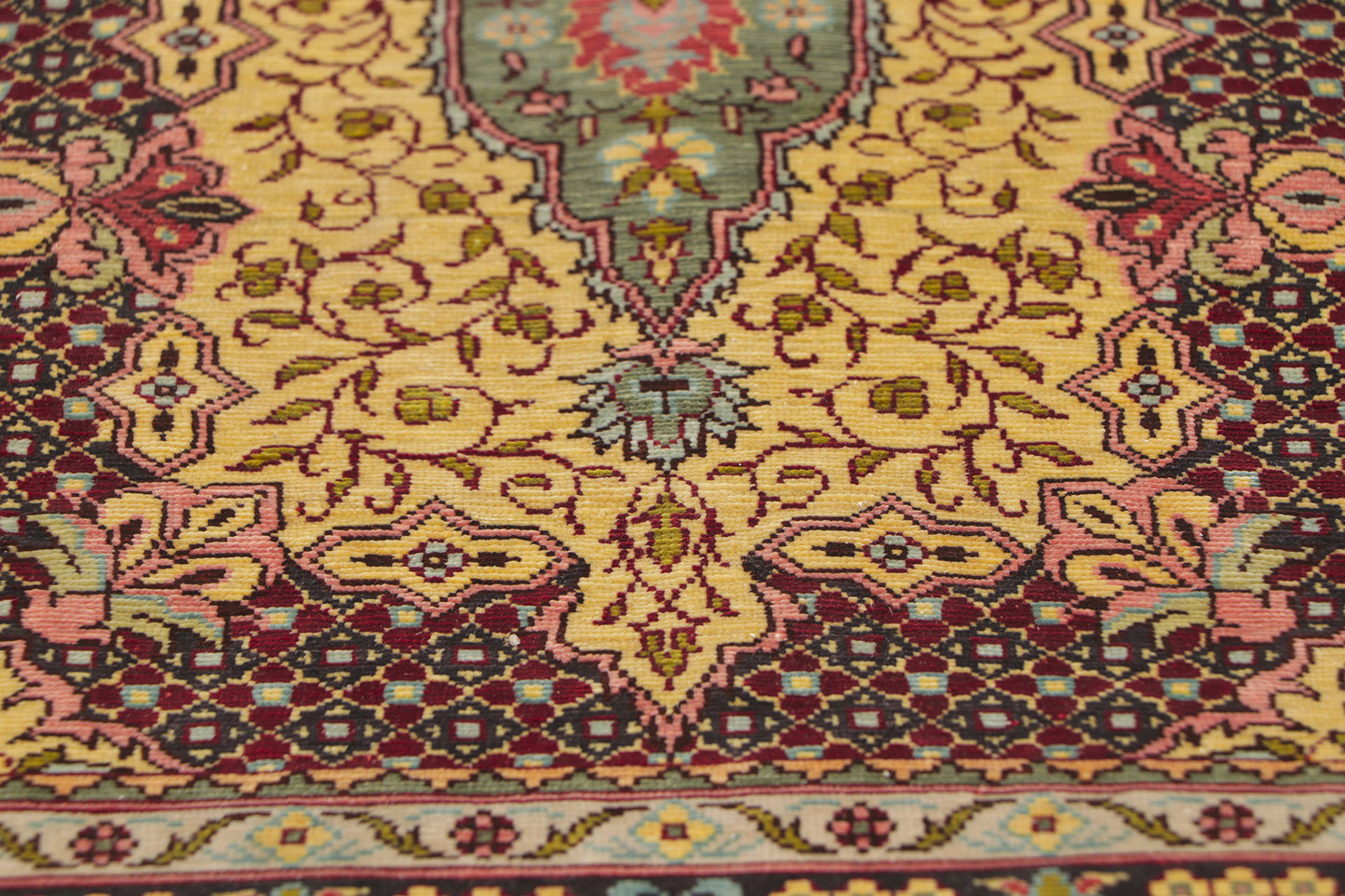 1 x 2 Vintage Turkish Silk Hereke Rug 78516