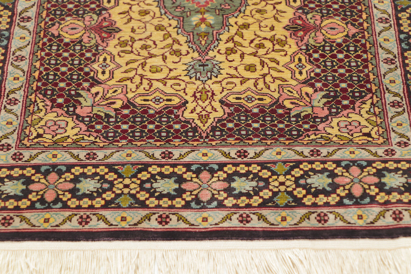 1 x 2 Vintage Turkish Silk Hereke Rug 78516