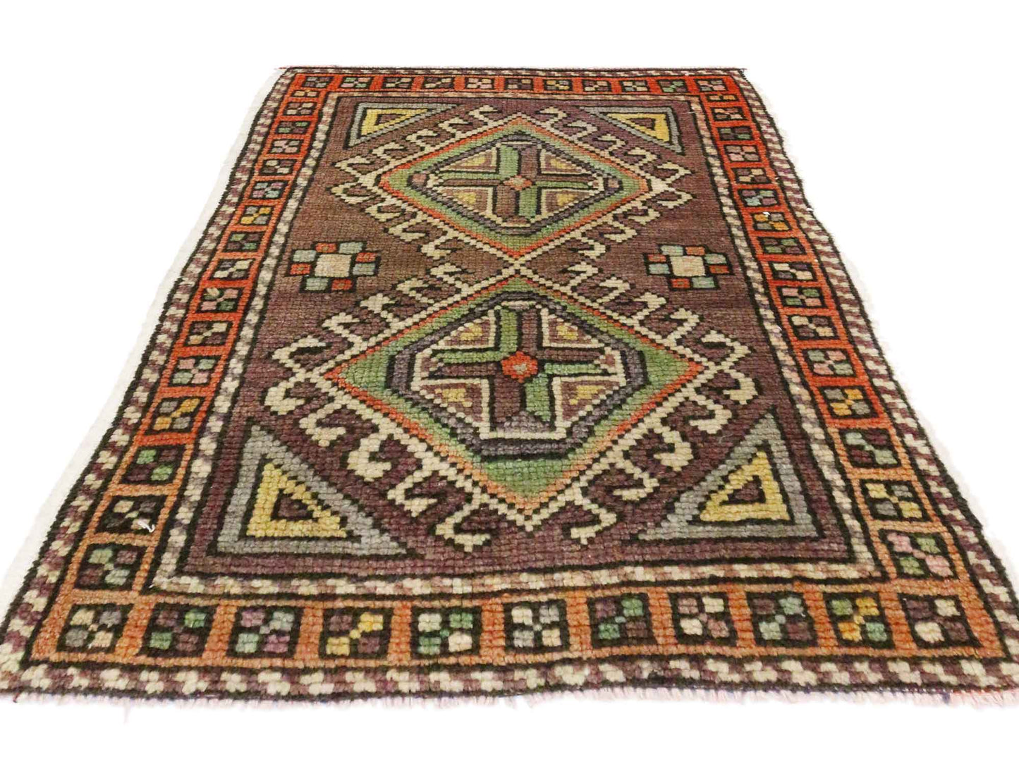 2 x 2 Vintage Turkish Yastik Rug 51193