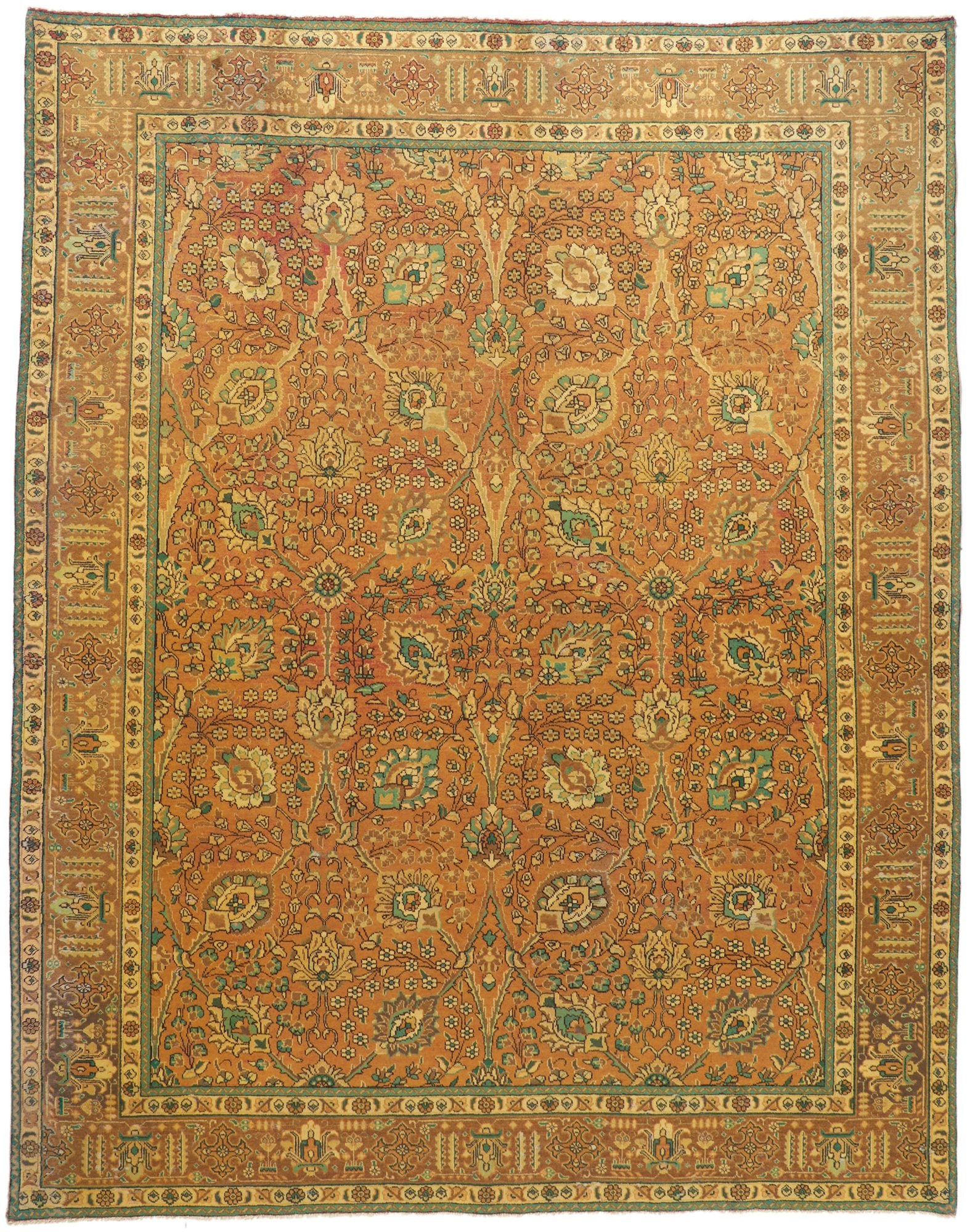 10 x 12 Vintage Persian Tabriz Rug 76312