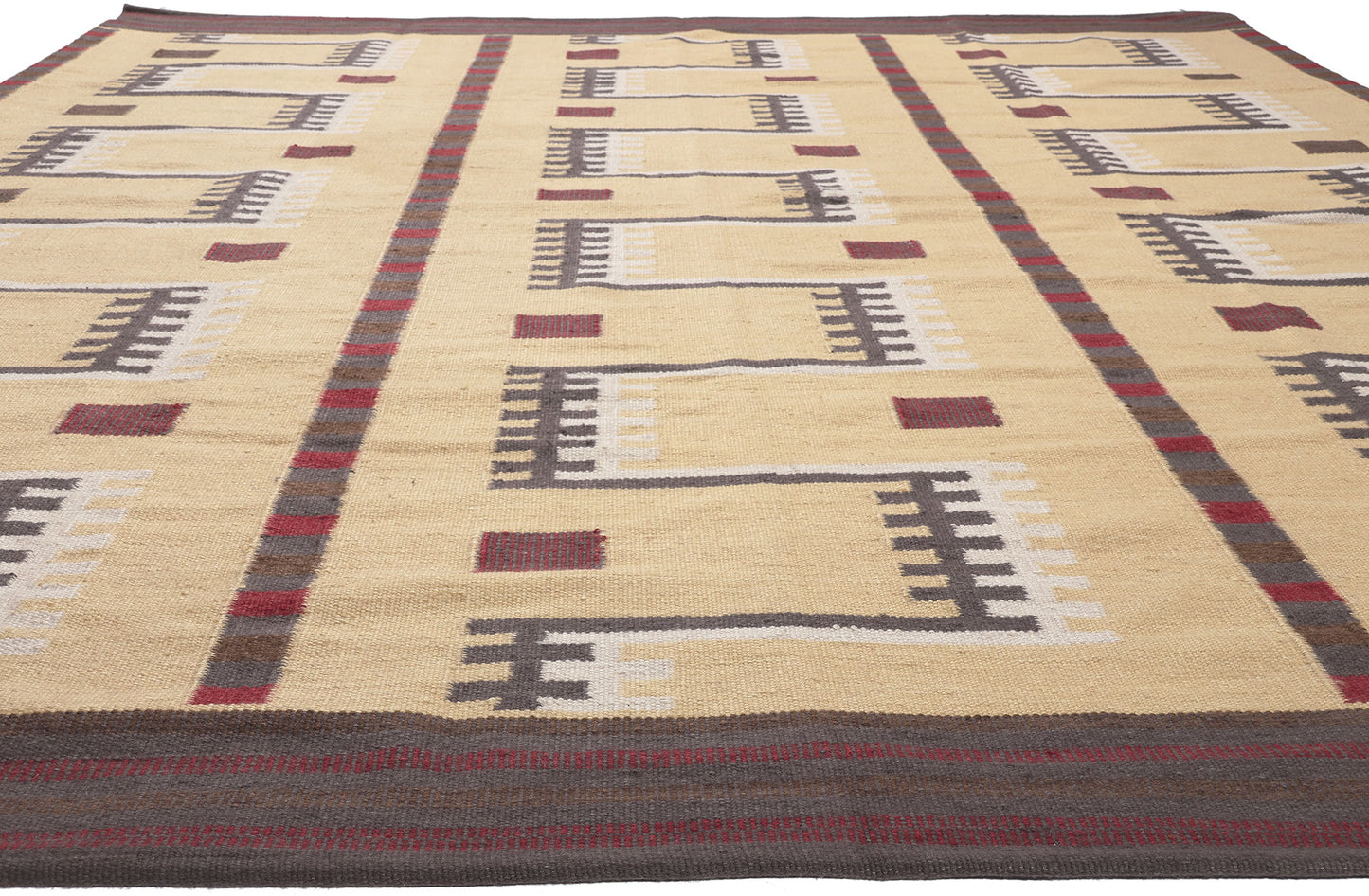 10 x 13 Scandinavian Modern Swedish Inspired Kilim Rug 30962