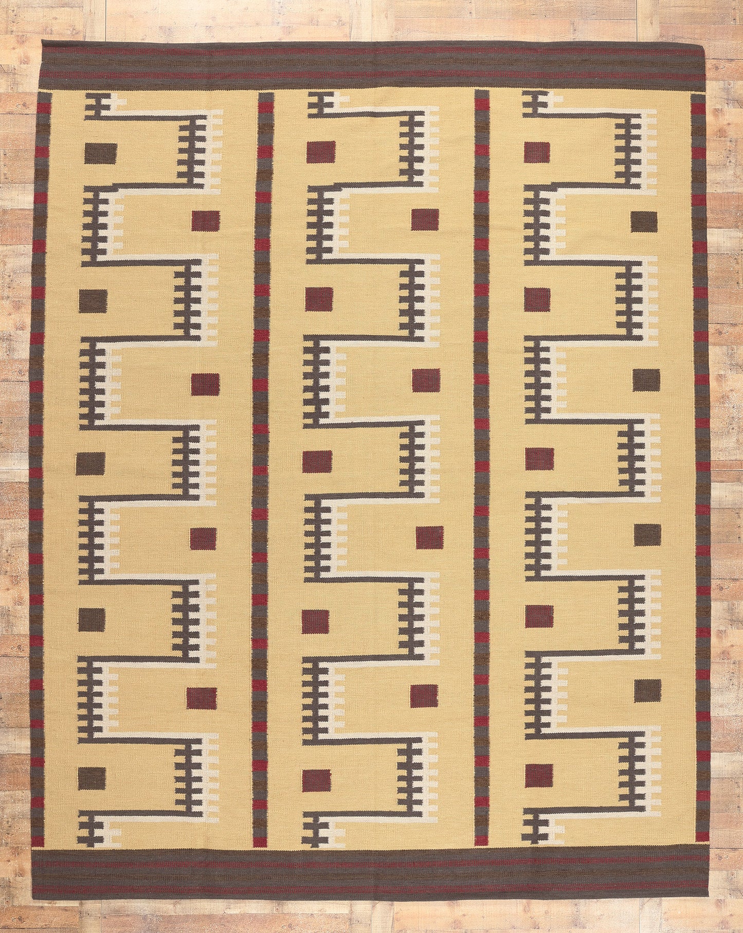 10 x 13 Scandinavian Modern Swedish Inspired Kilim Rug 30962