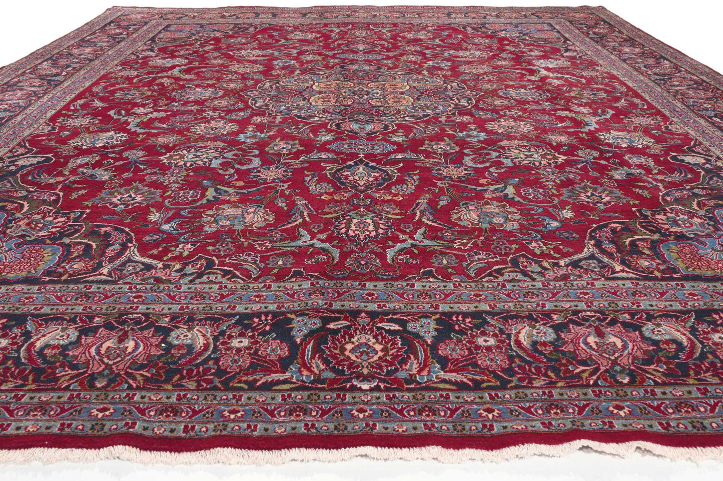 10 x 13 Vintage Persian Kashan Rug 60712