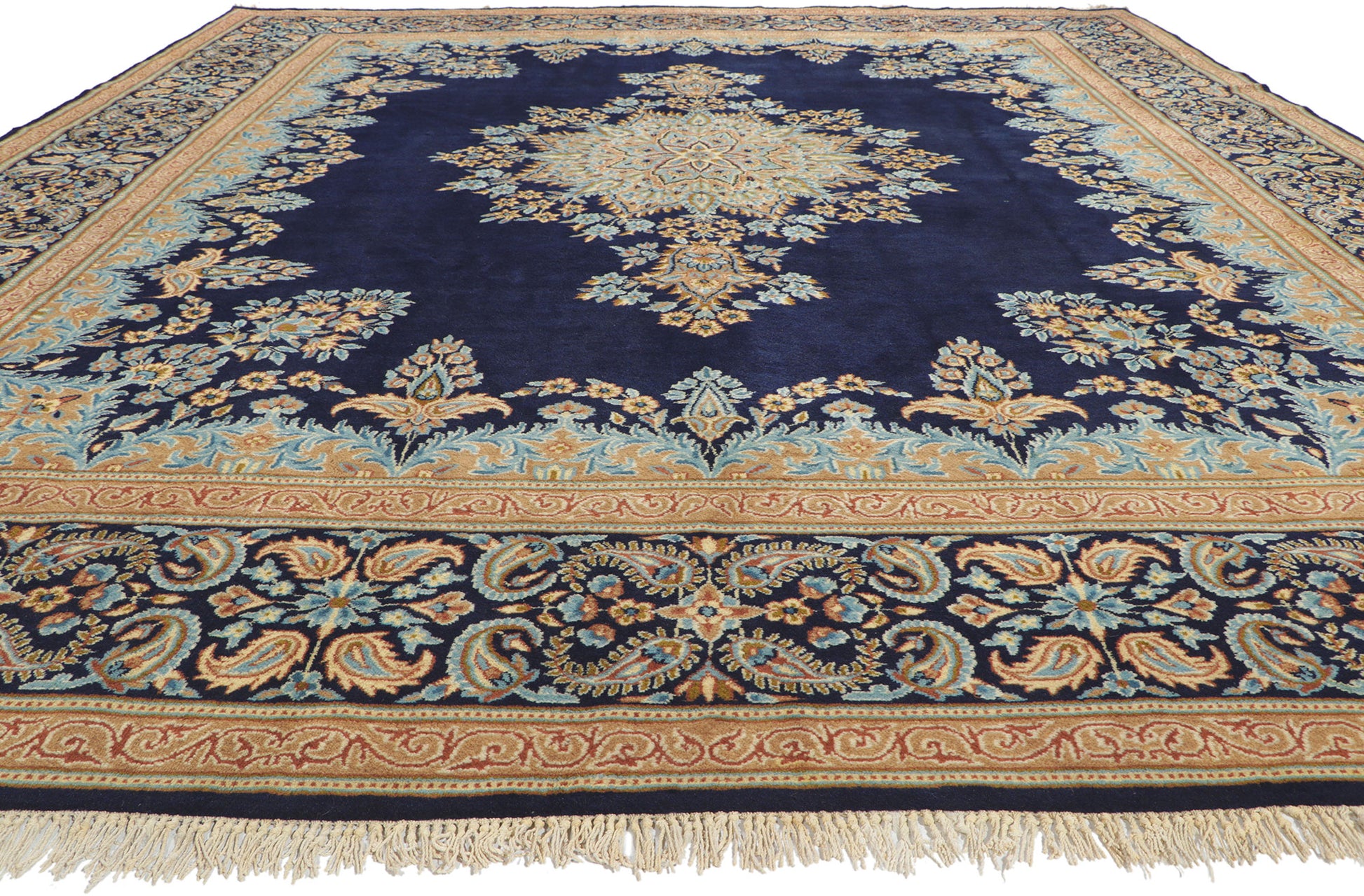 ���10 x 13 Vintage Persian Kerman Rug 78528