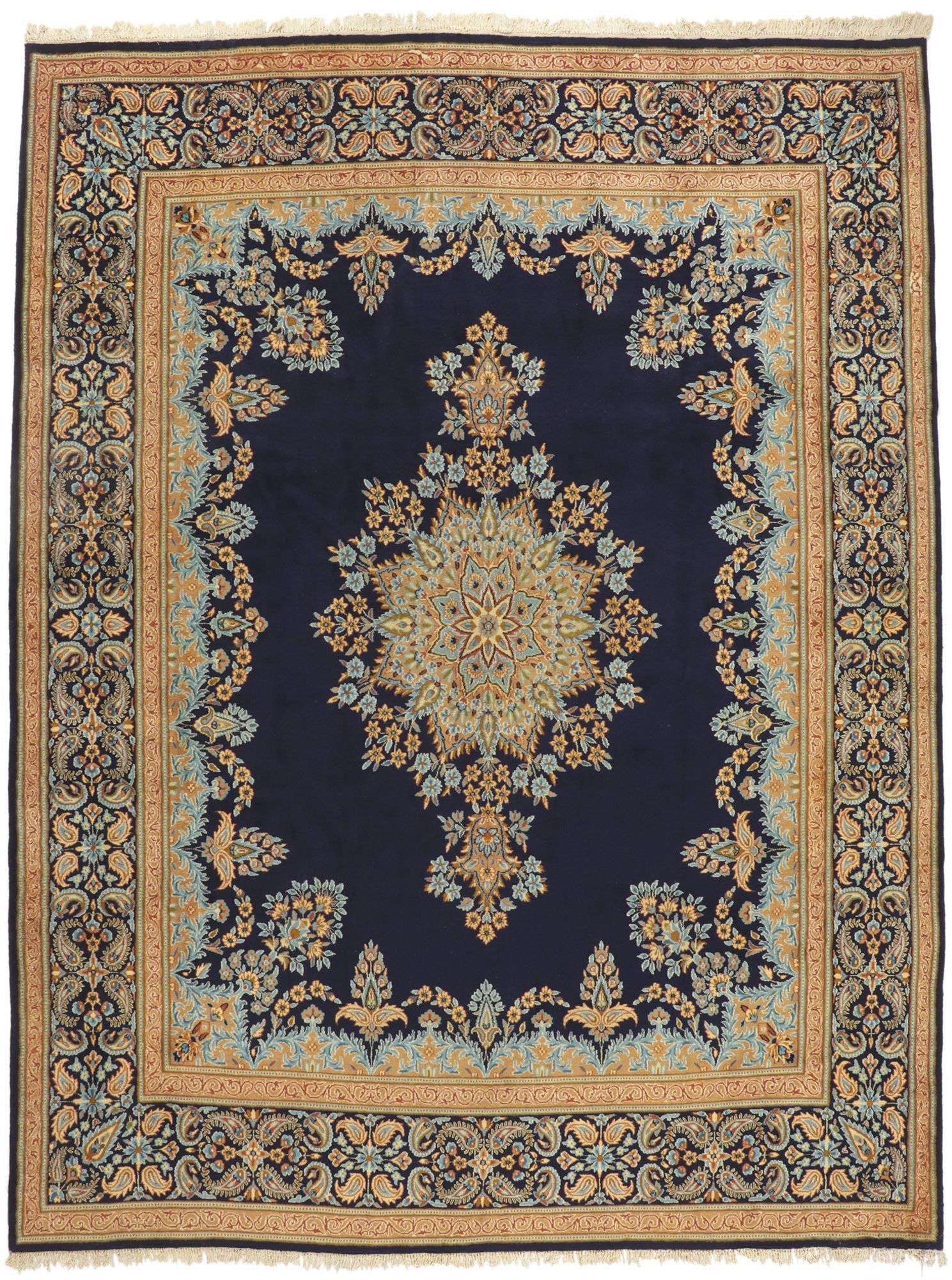 ���10 x 13 Vintage Persian Kerman Rug 78528