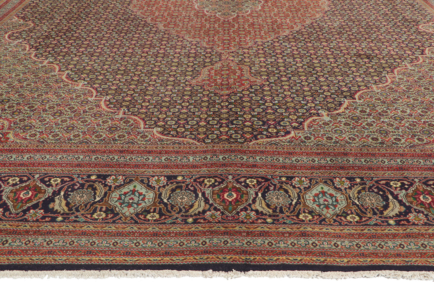 10 x 13 Vintage Persian Tabriz Rug 60998