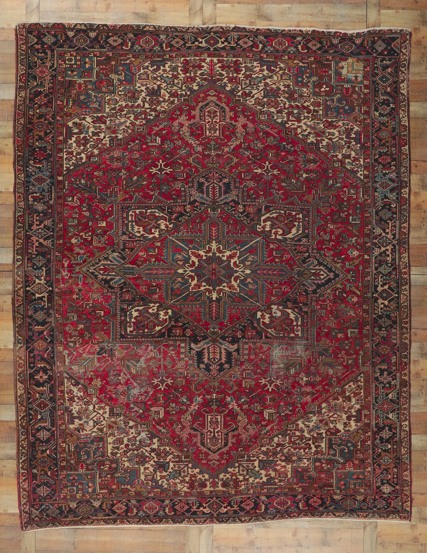 10 x 12 Vintage Persian Heriz Rug 78349