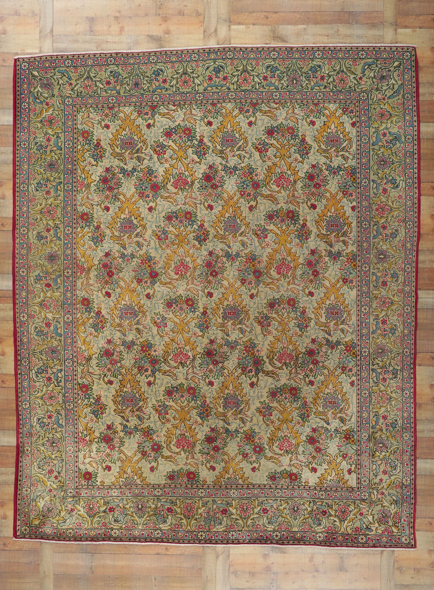 10 x 12 Vintage Persian Tabriz Rug 61126
