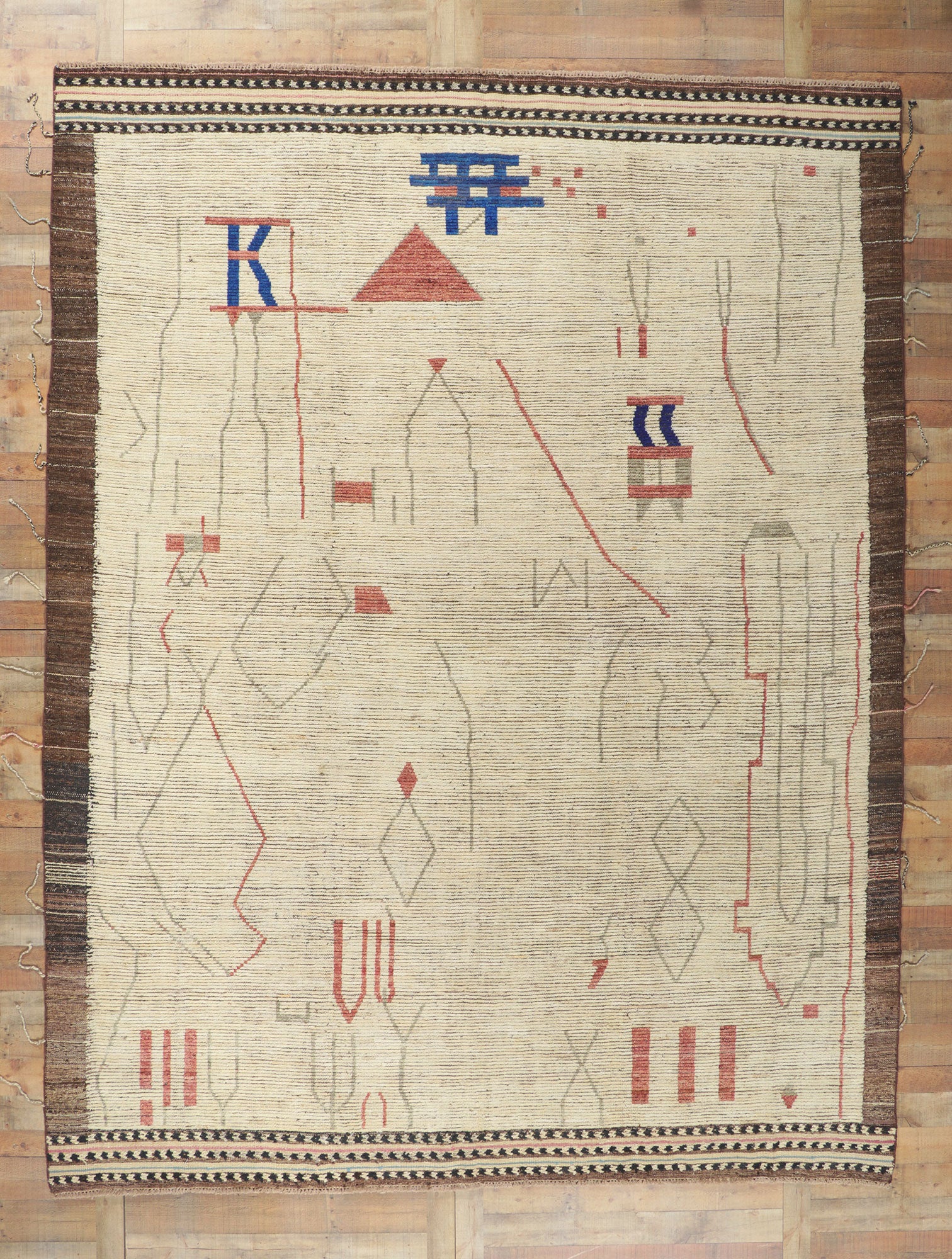 10 x 14 Brutalist Moroccan Area Rug 80711