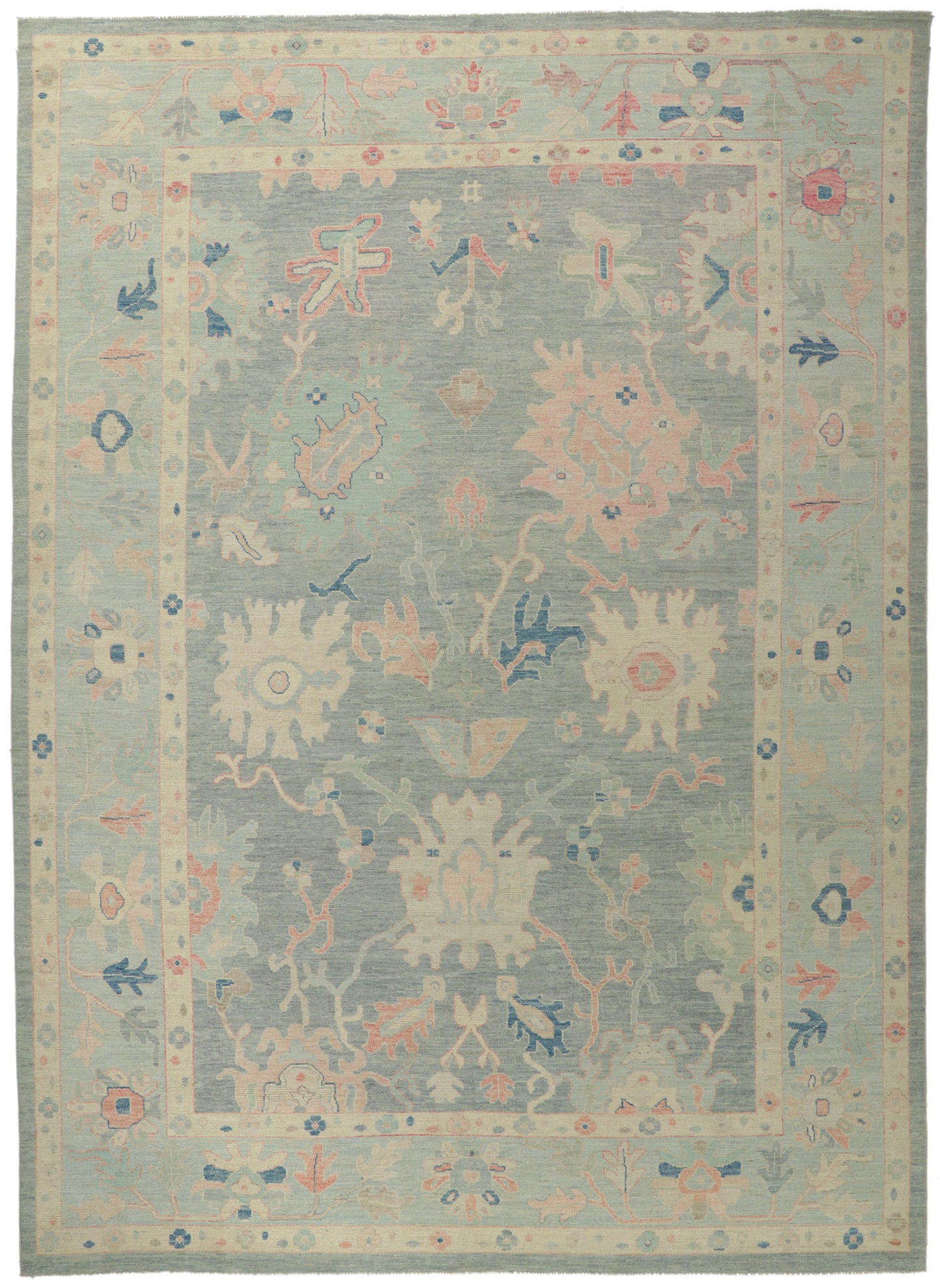 10 x 14 Vintage-Inspired Oushak Rug 80929