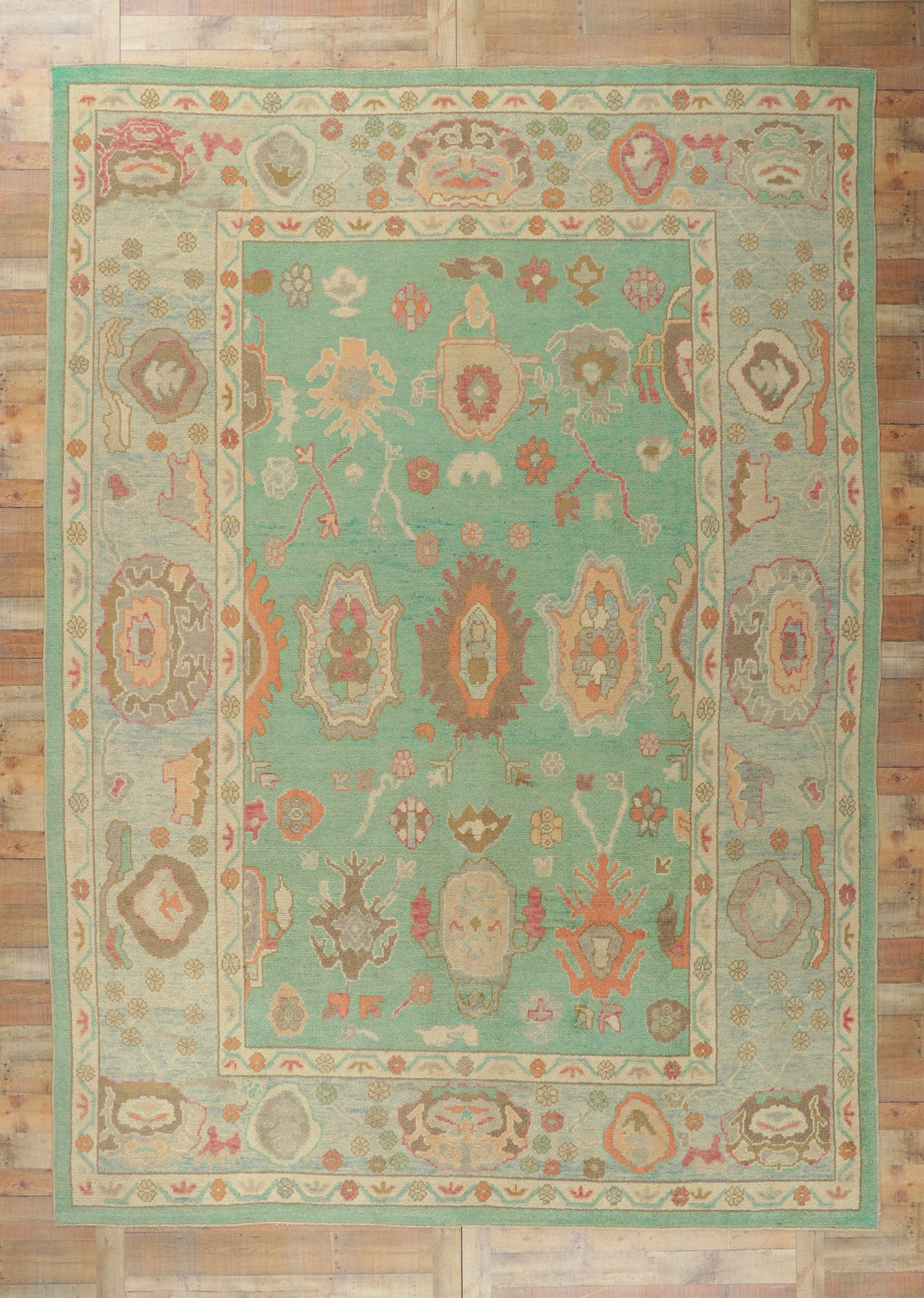 10 x 14 Colorful Turkish Oushak Rug 53808