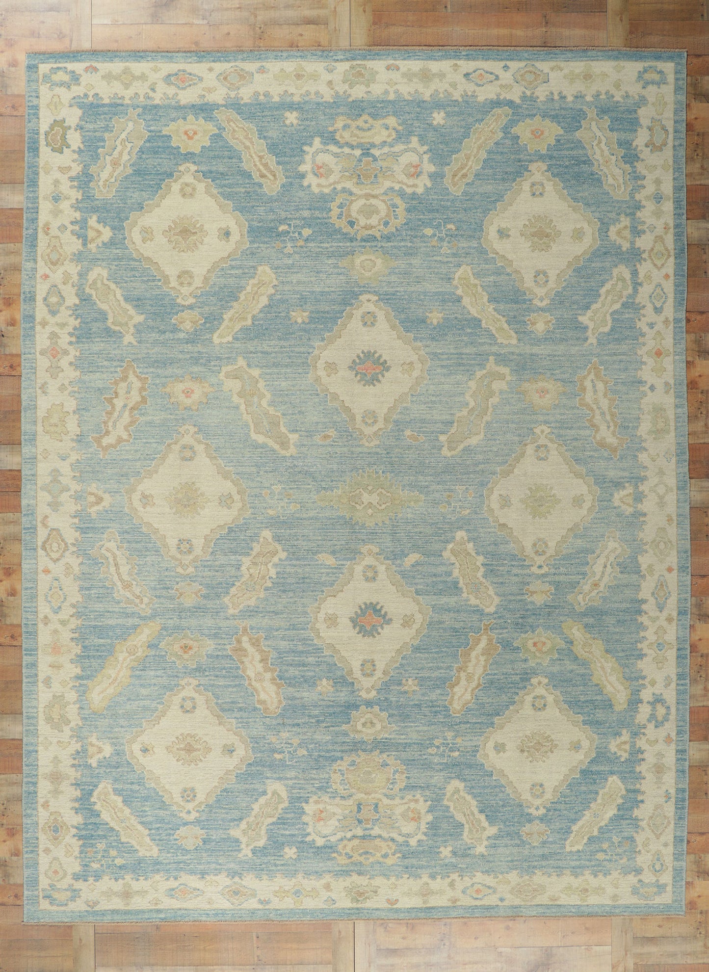 10 x 14 Blue Turkish Oushak Rug 53822