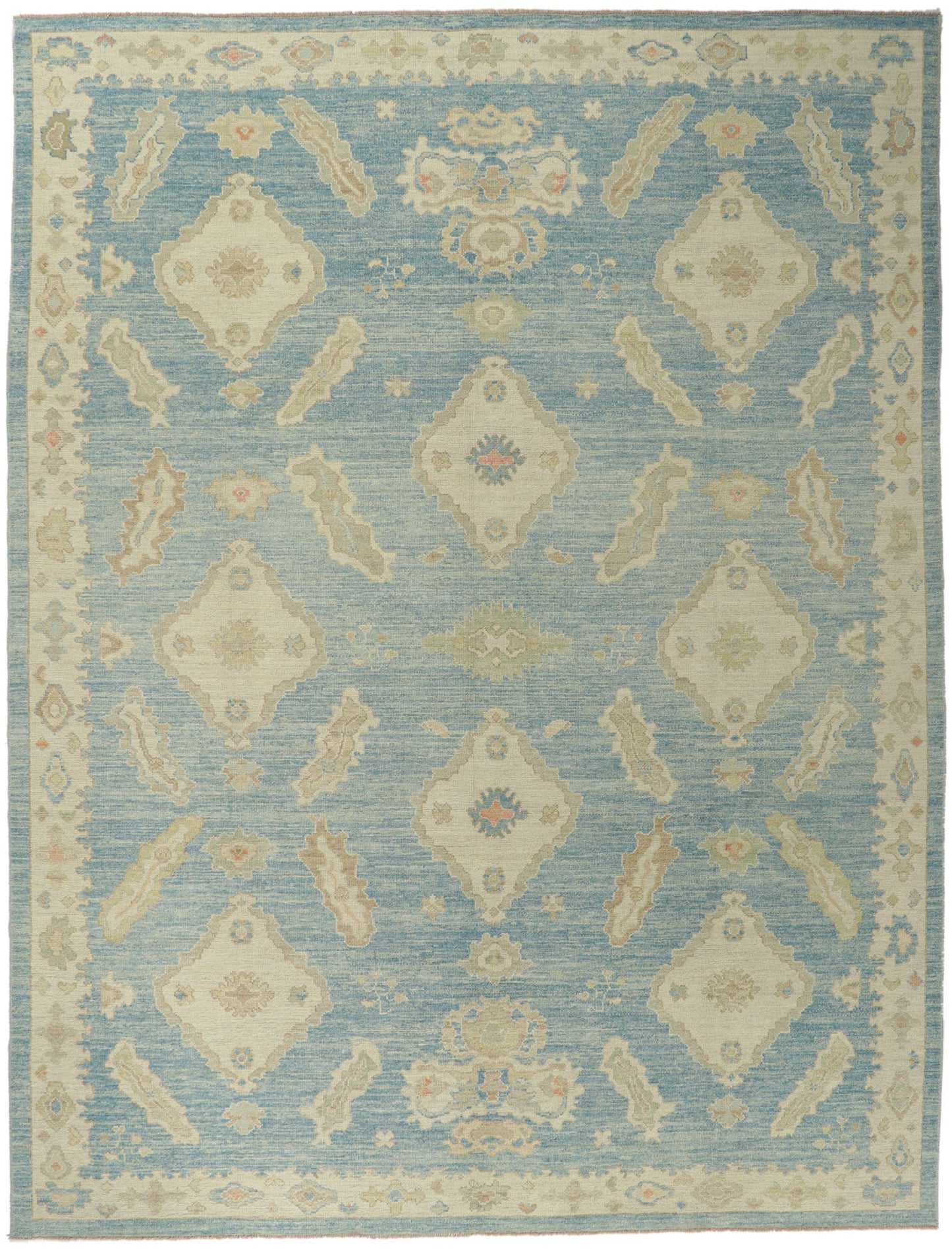 10 x 14 Blue Turkish Oushak Rug 53822