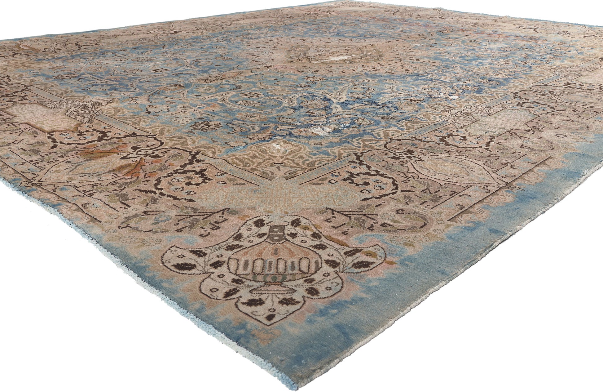 10 x 12 Vintage Persian Kashan Rug 78591