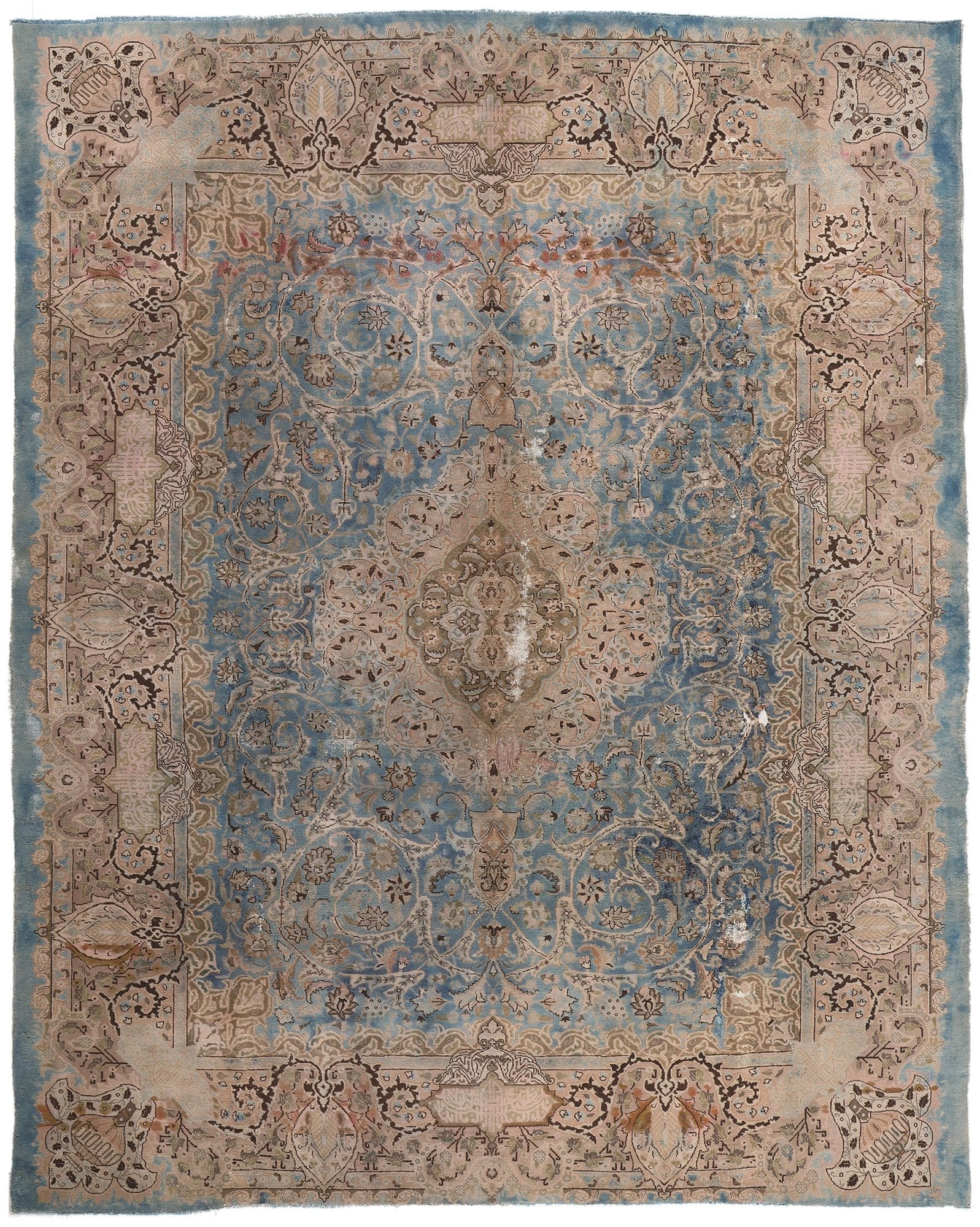 10 x 12 Vintage Persian Kashan Rug 78591