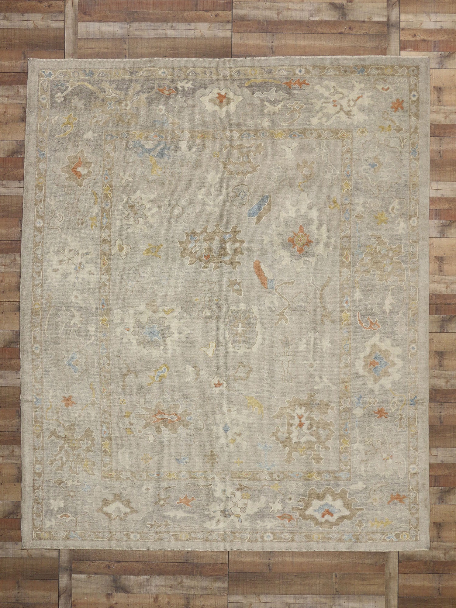10 x 12 Earth-Tone Turkish Oushak Rug 52359