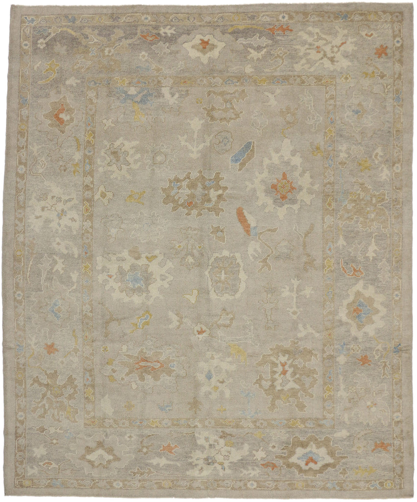 10 x 12 Earth-Tone Turkish Oushak Rug 52359